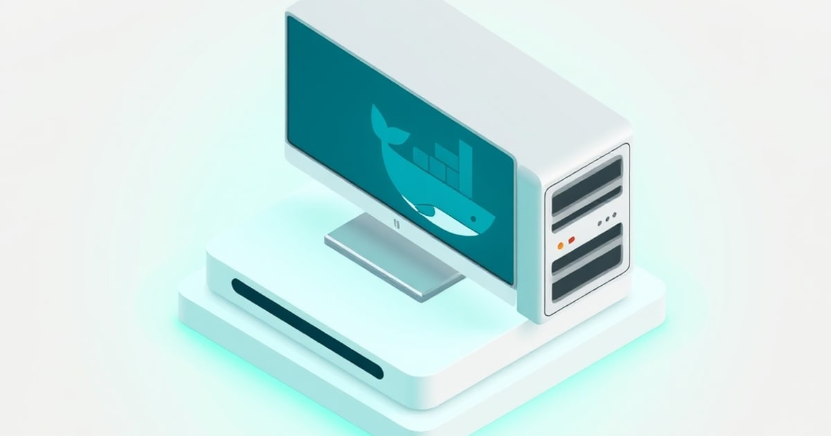Isometric diagram of self-hosting architecture: reverse proxy, DNS, backup, and application containers